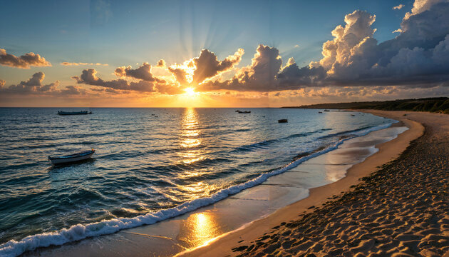 Le lever du soleil sur la mer