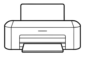 printer line art silhouette vector illustration