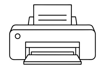 printer line art silhouette vector illustration