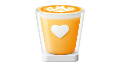 A close up shot of a coffee cup filled with a frothy heart shaped latte creating a comforting and inviting atmosphere