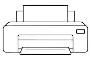 printer line art silhouette vector illustration