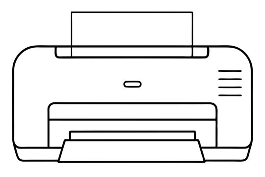 recommend clip art: printer line art silhouette vector illustration