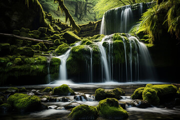 Nestled withbreathtaking gorge, this hidden gem mesmerizes with its vibrant greenery, cascading waters, and ethereal allure of a moss covered waterfall