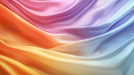 Obraz premium Smooth, colorful fabric draped in soft waves