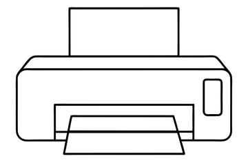 printer line art silhouette vector illustration