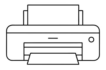 printer line art silhouette vector illustration