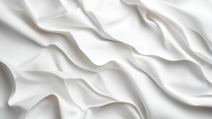 Fototapeta premium Smooth, elegant white fabric with soft, flowing drapes and folds