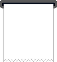 영수증기계에서 영수증이 나오는 그림, 빈공간을 활용할수있습니다. 기계에서 나오는 종이.