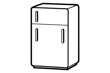 refrigerator line art silhouette vector illustration
