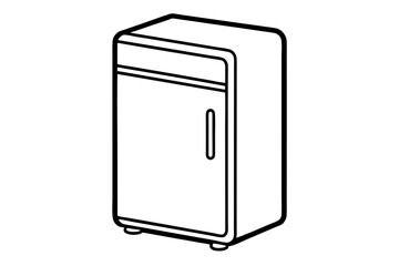 refrigerator line art silhouette vector illustration