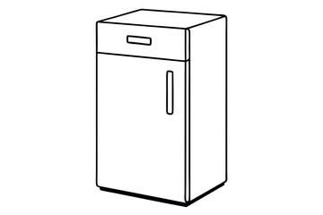 refrigerator line art silhouette vector illustration