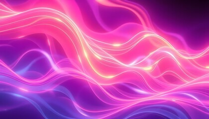 Fototapeta premium Vibrant Pink and Gold Light Waves – Abstract Glow