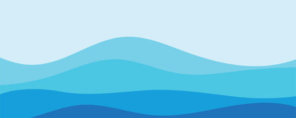 Abstract blue layered wave background.