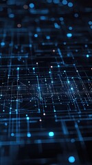 Abstract digital network data flow.  Background glowing circuits. Use tech website banner