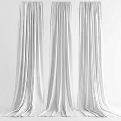 White Curtains Draped in a Row