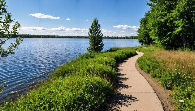 le chemin qui longe la rive