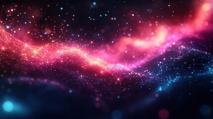 Obraz premium Abstract cosmic nebula glowing particles space