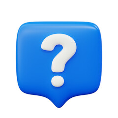 3d question mark blue icon symbol