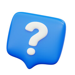 3d question mark blue icon symbol