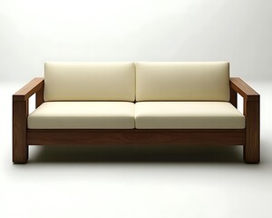 Fototapeta premium Modern Wooden Sofa for Studio Shot.