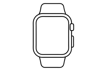 smartwatch line art silhouette vector illustration