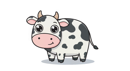 Obraz premium Cute and Friendly Cartoon Cow â€“ Vector Illustration