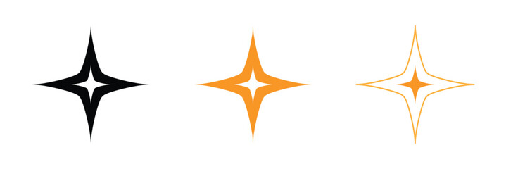 Four pointed star. Vector illustration for website, icon, logo, postcard. Vector Illustration . 