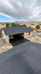Fototapeta premium New Home Asphalt Driveway for Rural Setting.