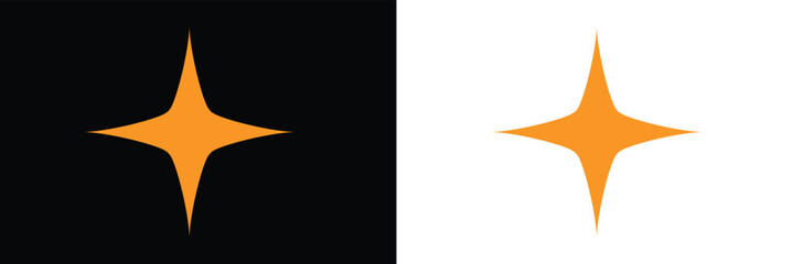 Four pointed star. Vector illustration for website, icon, logo, postcard. Vector Illustration . 