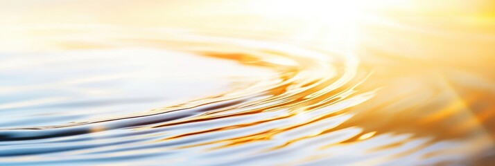 Sunlit Golden Ripples And Reflections On Water Surface.