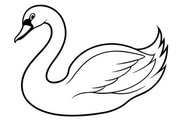 swan line art silhouette vector illustration