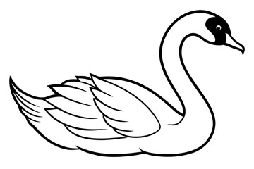 swan line art silhouette vector illustration