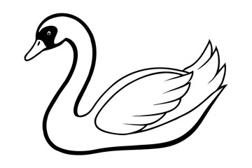 swan line art silhouette vector illustration