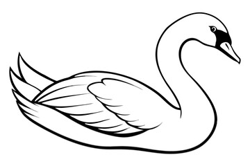 swan line art silhouette vector illustration