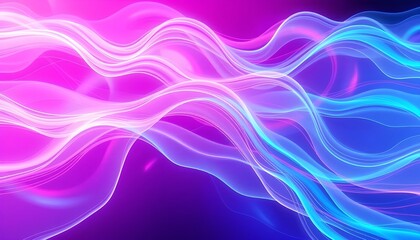 Naklejka premium Ethereal Neon Flow – Dreamy Light Waves in Motion