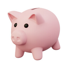 3D set of piggy bank, money-saving concept, future investment concept ideas