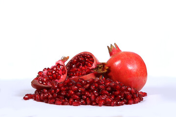 Pomegranates in white background 