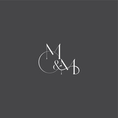 monogram wedding logo concept initial with line MM luxury curvy style letter