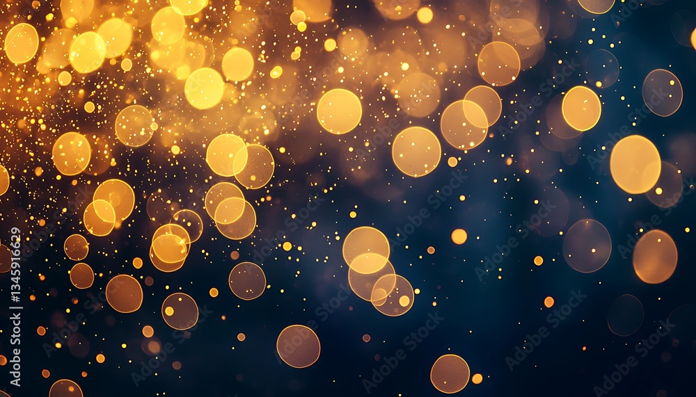 Poster abstract yellow light bokeh overlay isolated on a transparent background