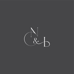 monogram wedding logo concept initial with line NI luxury curvy style letter