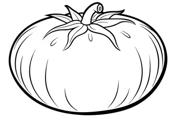 tomato line art silhouette vector illustration