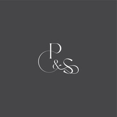 monogram wedding logo concept initial with line PS luxury curvy style letter