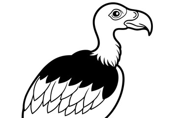 vulture line art silhouette vector illustration