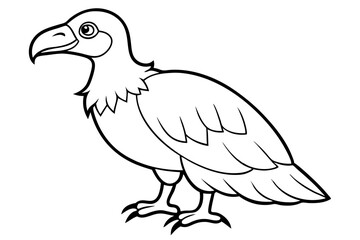 vulture line art silhouette vector illustration