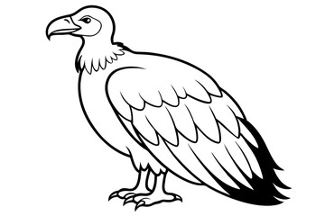 vulture line art silhouette vector illustration