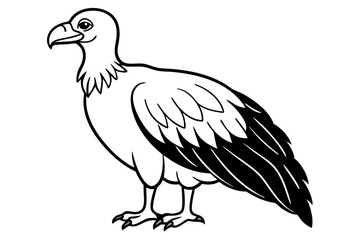 vulture line art silhouette vector illustration
