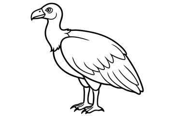 vulture line art silhouette vector illustration