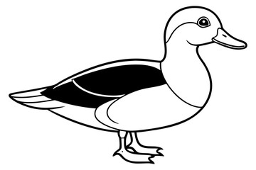 wood duck line art silhouette vector illustration