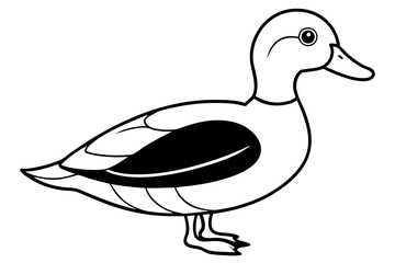 wood duck line art silhouette vector illustration