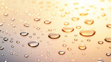Golden Lit Water Droplets Forming Abstract Arrangements